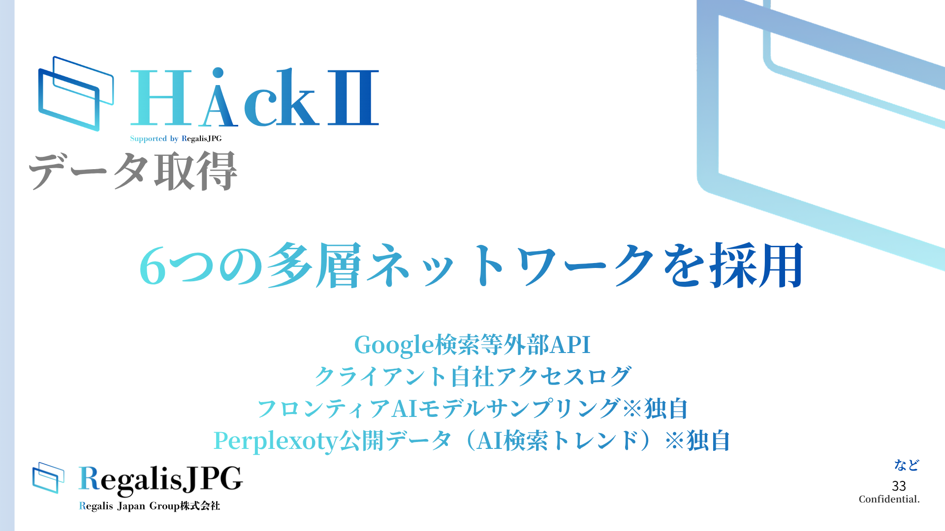 6つの多層ネットワークを採用